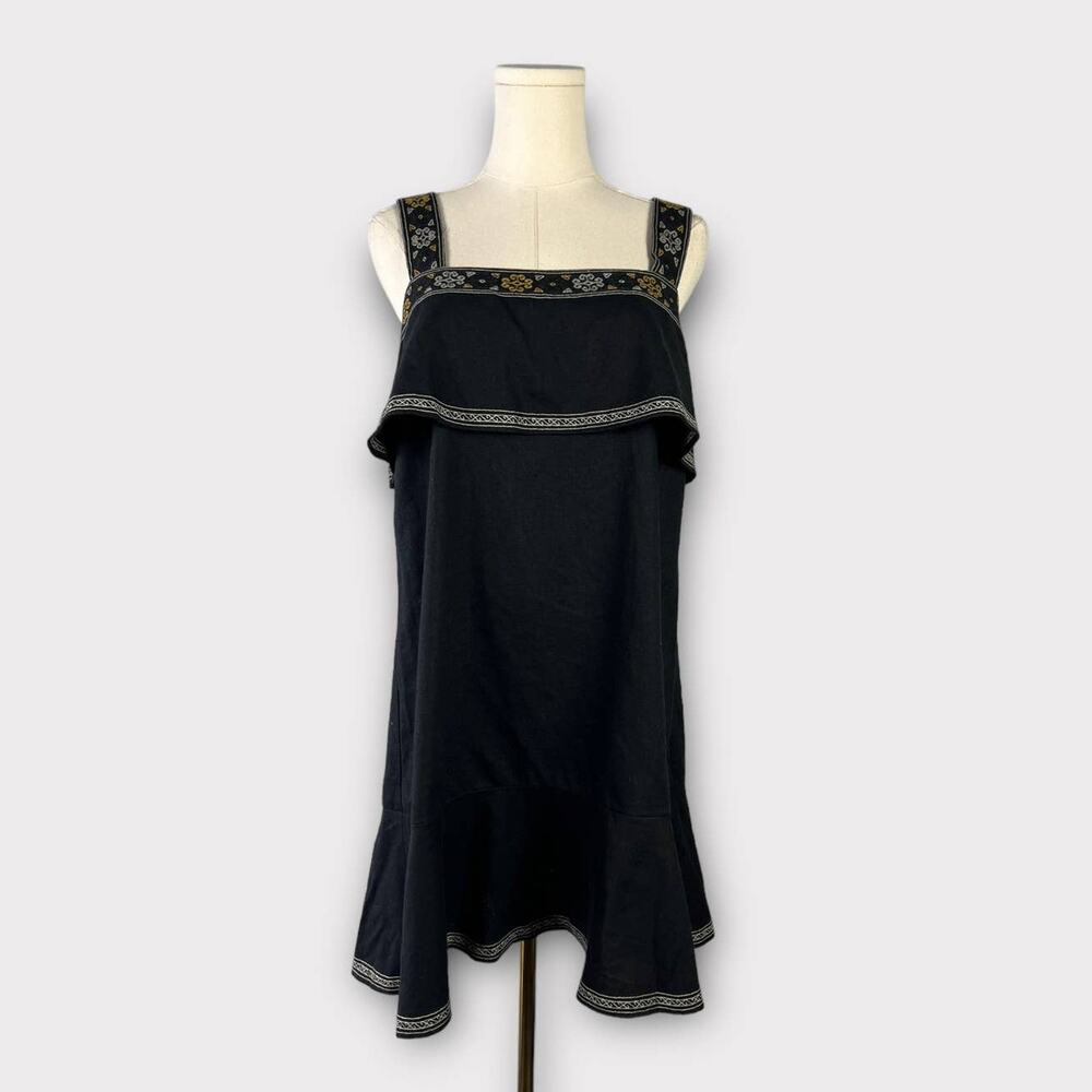 Madewell Embroidered Tier Linen Blend Dress Size Small - Picture 2 of 7